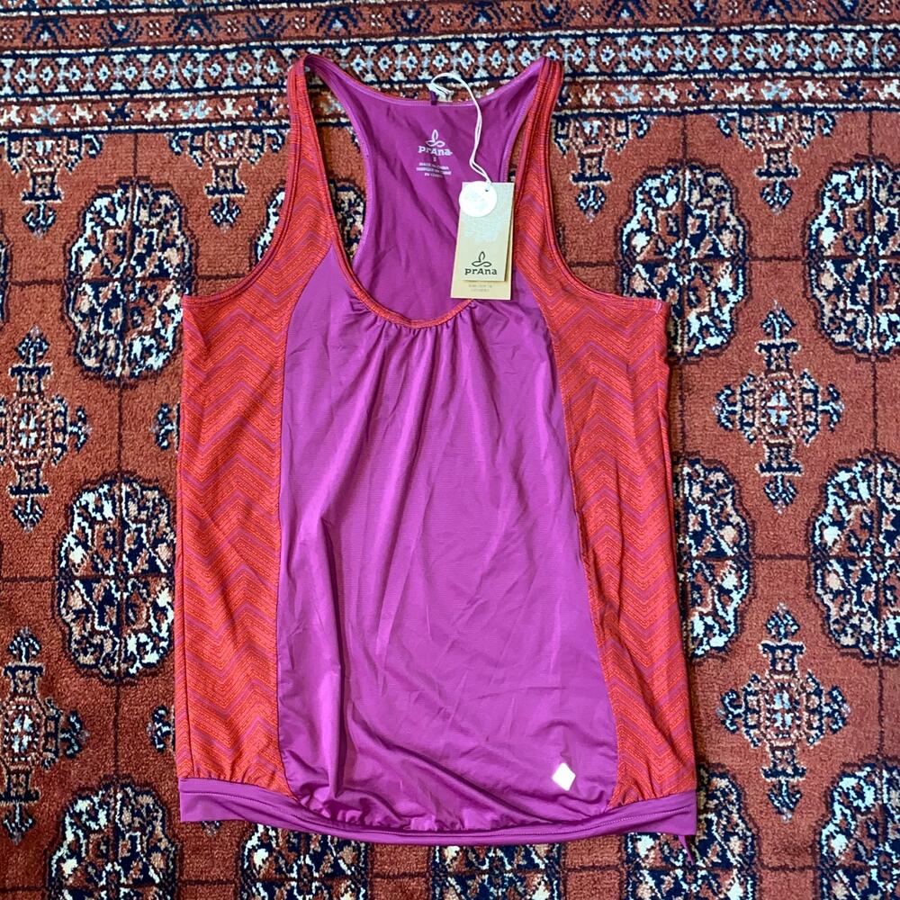 BRAND NEW Prana S ‎ Orange/Purple Gia Tank Sleeveless Workout Top